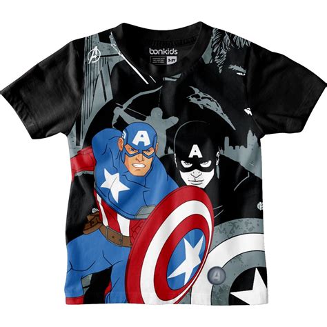Captain America Black Boys T-SHIRT – BONKIDS