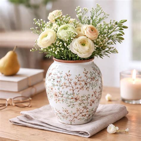 Buy Premium Floral Ceramic Oval Vase - Green Online In India – Nilkamal ...