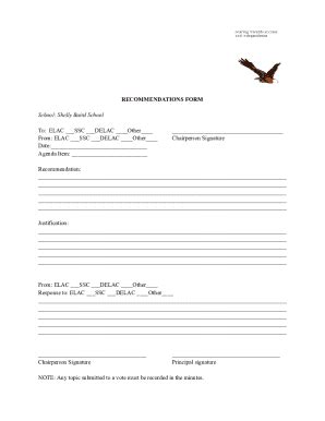 Completable En línea SSC and ELAC Recommendation Form Fax Email ...