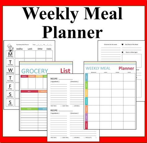 Weekly Menu Planner 的图像结果