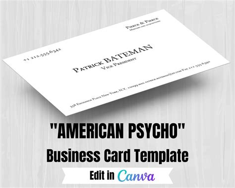 American Psycho Business Card Template 的图像结果