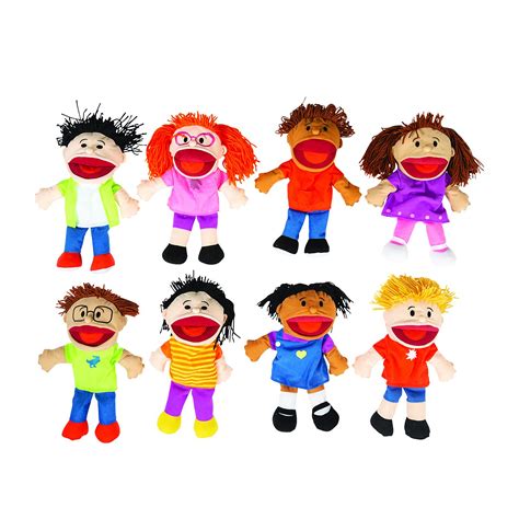 Buy Fun Express Plush Happy Kids Hand Puppets Multi Ethnic Collection ...