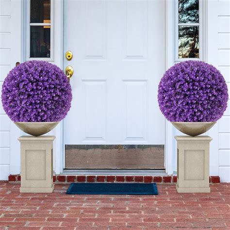 YERIVA 17.5-in Purple Indoor/Outdoor Floor Eucalyptus Artificial ...