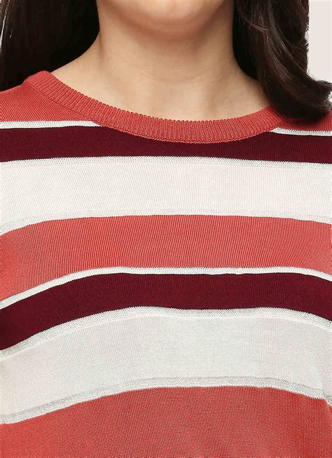 Burgundy Stripes Sweater | Pepe Jeans India