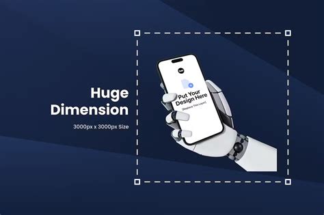 Robot Hand Holding Phone Mockup — Teletype