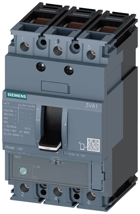 3VA1196-5EE36-0AA0 Siemens | Siemens, SENTRON MCCB 3P 16A, Breaking ...