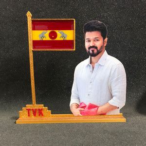 eshak TVK Table Top With Vijay Cutout Photo and Flag (Tamilaga Vettri ...