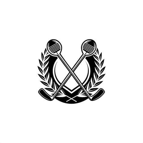 Classic golf clubs crossing logo elegant sports emblem design for golf ...