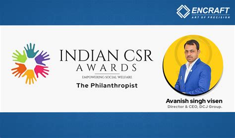 Indian CSR Awards 2021 - Philanthropist|Encraft India Pvt Ltd