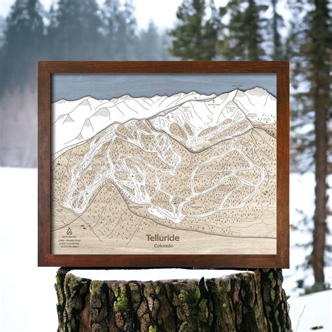 Telluride, CO Ski Trail Map Art | Handcrafted Wood Mountain Art
