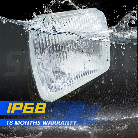 4PCS 4x6" LED Headlights Hi/Lo Beam For Chevy Camaro 1982-1992 Caprice ...