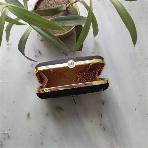 A Clutch Story - Black dabka leaf handembroidered clutch - Elahe