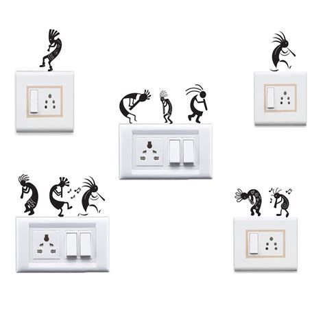 Vinyl Ancient Tribal People Switchboard Sticker (Black) - Set of 9 ...