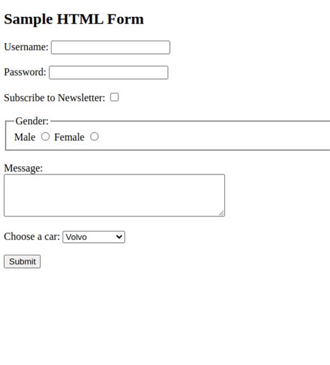 HTML FORM ELEMENT