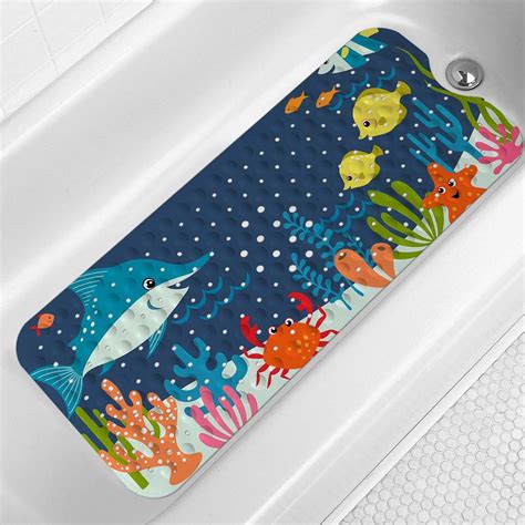 Amazon.com: LNOND Bath Mat for Tub for Kids, Ocean Sharks Bathtub Mat ...