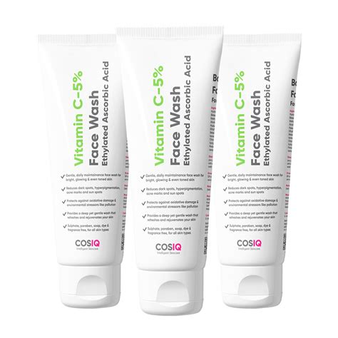 Cos-IQ Vitamin C-5% Brightening and Glow Face Wash for Clean, Clear ...