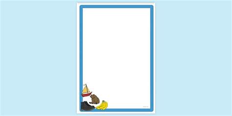 Simple Pictures That Begin with the Letter B Page Border