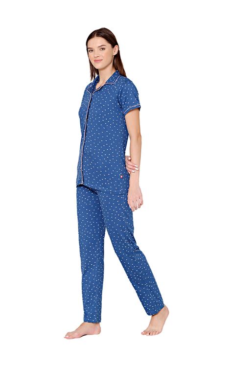 Buy Bodycare Womens Cotton Printed Night Suit Set of Shirt & Pyjama ...
