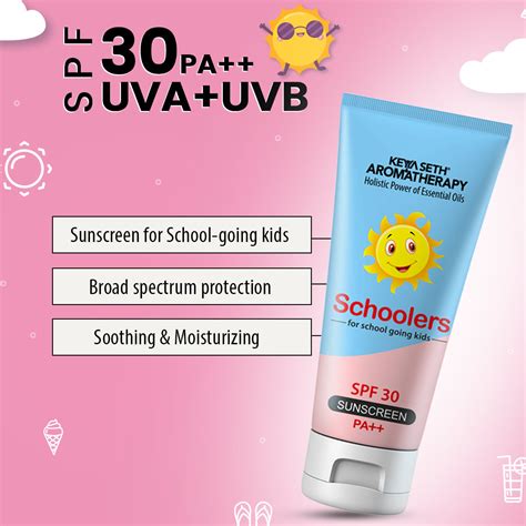 Schoolers Kids Sunscreen SPF 30 PA++ Mineral Lotion | Paraben-Free ...