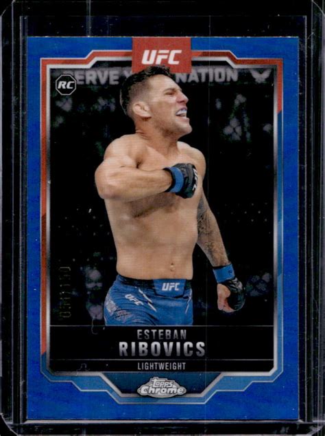 Esteban Ribovics 2025 Topps Chrome UFC #75 Blue Refractor /150 Price ...