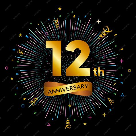 Premium Vector | 12th anniversary celebration logotype golden ...