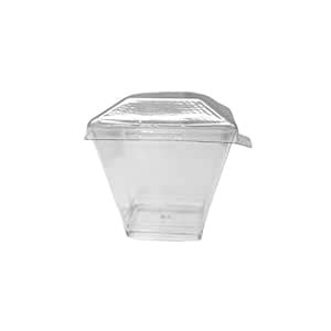 Buy purple co. Empty PS-4 55ML Square Dessert Cup & Lid - Pack Of 100 ...