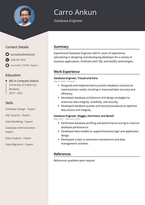 Image result for Database Engineer Resume Examples