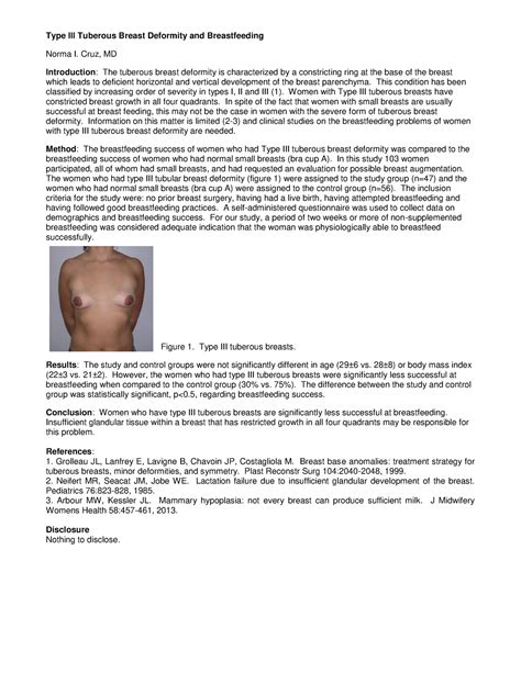 Paper 24147 2 - good luck - Type III Tuberous Breast Deformity and Breastfeeding Norma I. Cruz ...