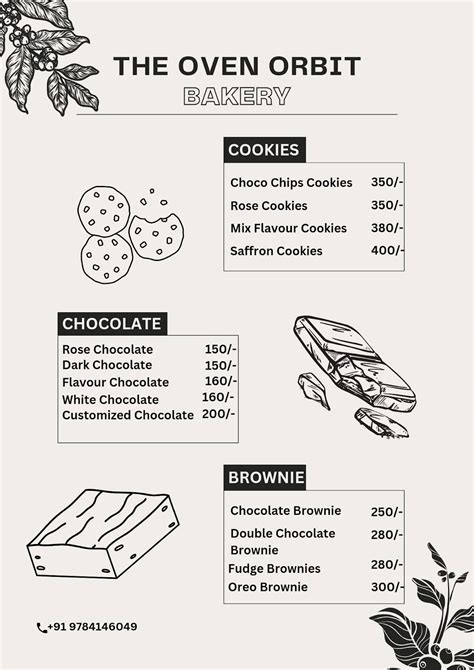 Menu at The oven orbit - Home bakery, Jaipur