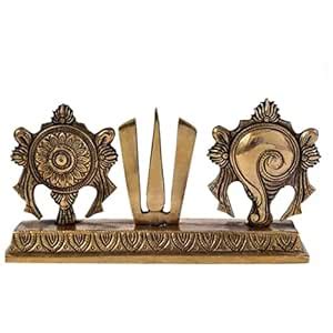 Buy ARTSIKIA Brass Shankh Chakra Namah | Lord Vishnu Symbols in Bronze ...