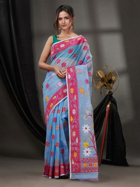 Buy Latest Jamdani Saree, Cotton, Linen, Soft Silk | INR 2400 Onwards ...