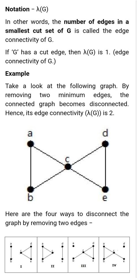 Que. the edge& vertex connectivity of the graph. 5 2 6 8 (g) = 4 k(g) = 4