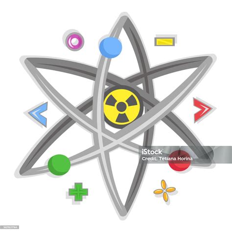 Radioactive Molecule Image Symbol Of Atomic Energy Stock Illustration ...