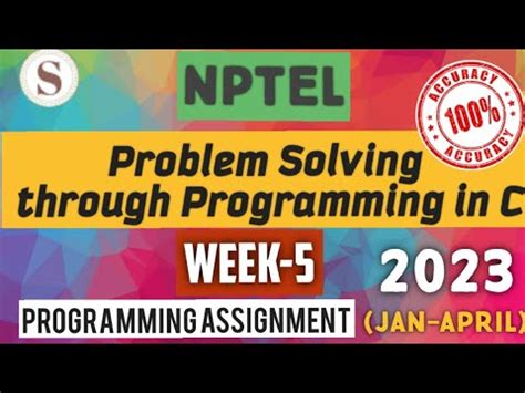 Image result for Week 5 Assignment NPTEL Problem Solving through Programming in C