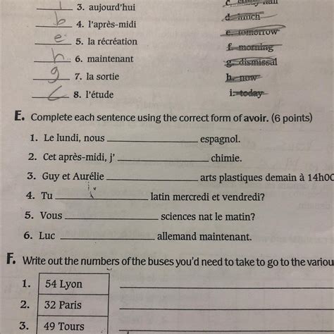 Please help!!! Complete each sentence using the correct form of avoir ...