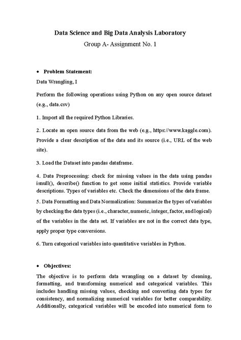 Grp A Assignment 1: Data Wrangling in Data Science & Big Data Analysis ...