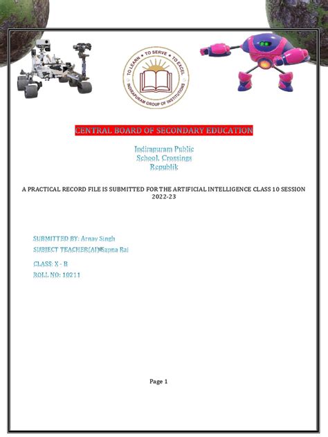 Ai Practical File Cover Page 的图像结果