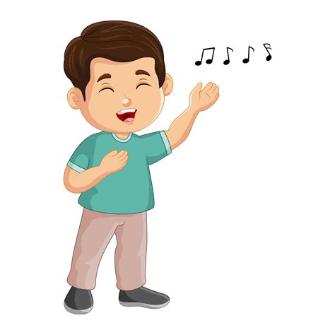 Cartoon Picture Of A Child Singing