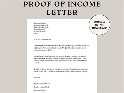 Proof of Income Letter, Income Verification, Salary Verification, Job Verification, Salary ...