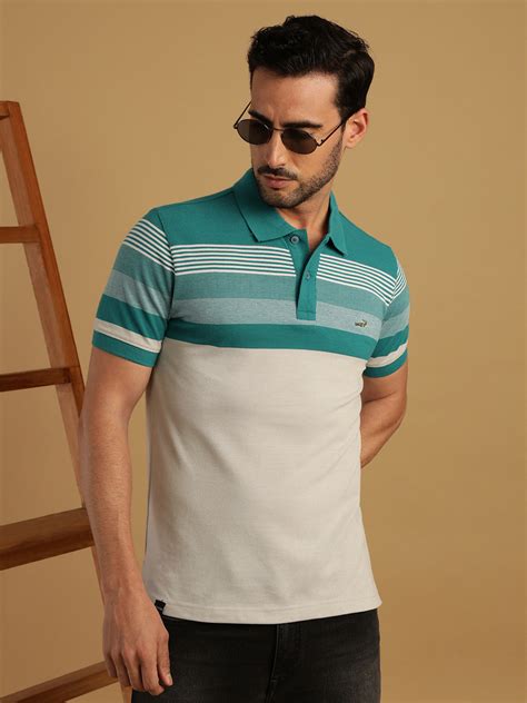 Buy Striped Casual Green Polo T-Shirt – Crocodile