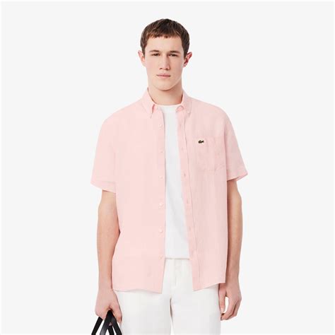 Men's Short Sleeve Linen Shirt - Button Down Shirts - New In 2026 | Lacoste