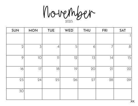 Print Calendar November 2025