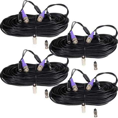 Buy VideoSecu 4 Pack 100ft Feet Video Power Cables Security Camera ...