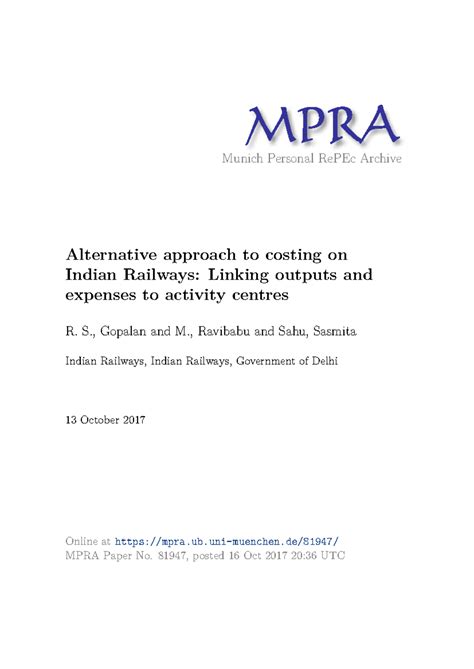 MPRA paper 81947 - Munich Personal RePEc Archive Alternative approach ...