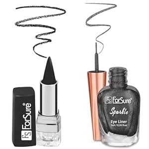 Buy ForSure® Absolute Shine Liquid Glitter Eyeliner & Kajal Combo ...