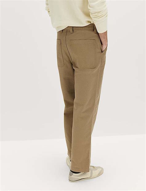 Buy Loose Fit Pure Cotton Utility Trousers at Marks & Spencer