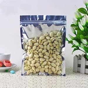 GreenTwish One Side Silver One Side Transparent Standup Zip Lock Pouch ...