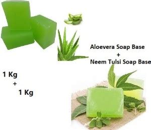 NIVRHTRADING COMBO Alovera Soap Base &Neem Tulsi Soap Base 2 KG (1000*2 ...