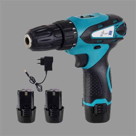 10mm Cordless Drill Machine with 12V Li-ion Dual Speed Keyless Chuck D ...