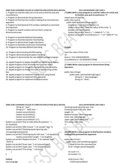 Image result for Java Lab Programs 3rd Sem